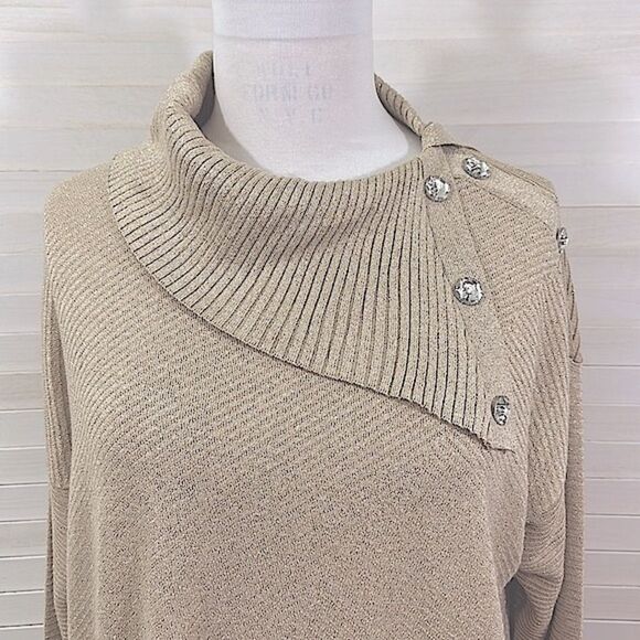 Chico’s Sweater Tunic Size 3 (16) XL Beige Sparkling Jeweled  NWOT - Picture 5 of 16